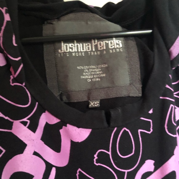 JOSHUA PERETS | Black and Lilac Hoodie | XS - Picture 2 of 5